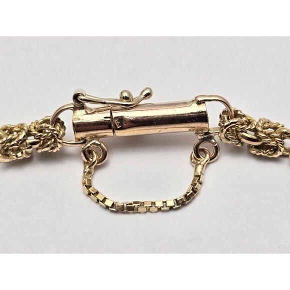 Fancy 18K Karat Solid Yellow Gold Designer Byzantine Link Chain Bracelet 7.25" L - Picture 14 of 16